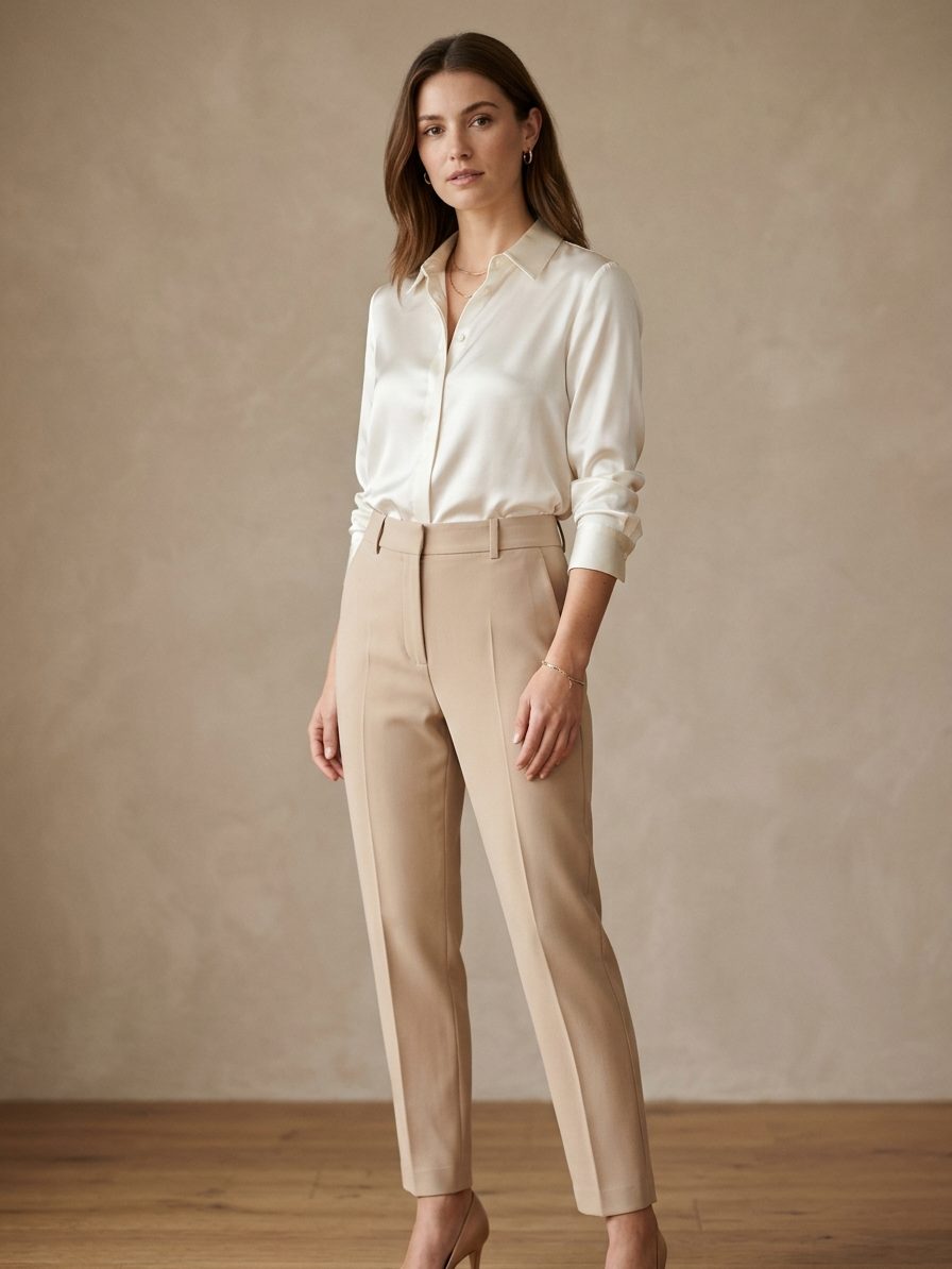 Clara Silky Button-Up Blouse